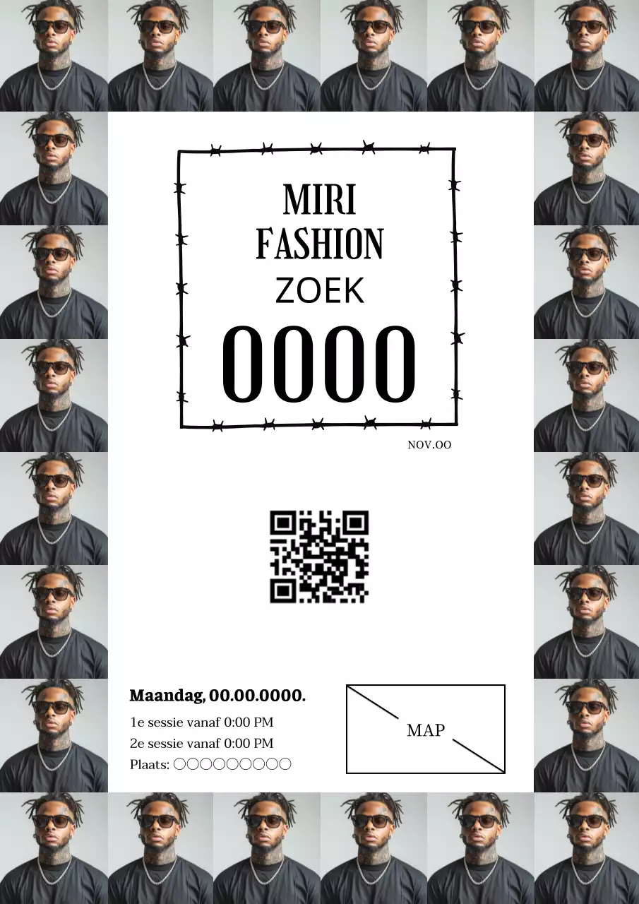 Moderne en eenvoudige catwalkreclame in grijs en zwart