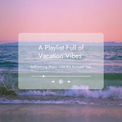 Pink Aesthetic Vacation Playlist Social Media Post