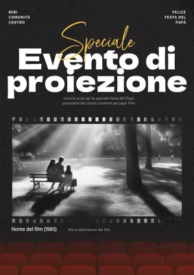 Promuovere una semplice proiezione di film in nero e rosso per la Festa della Mamma