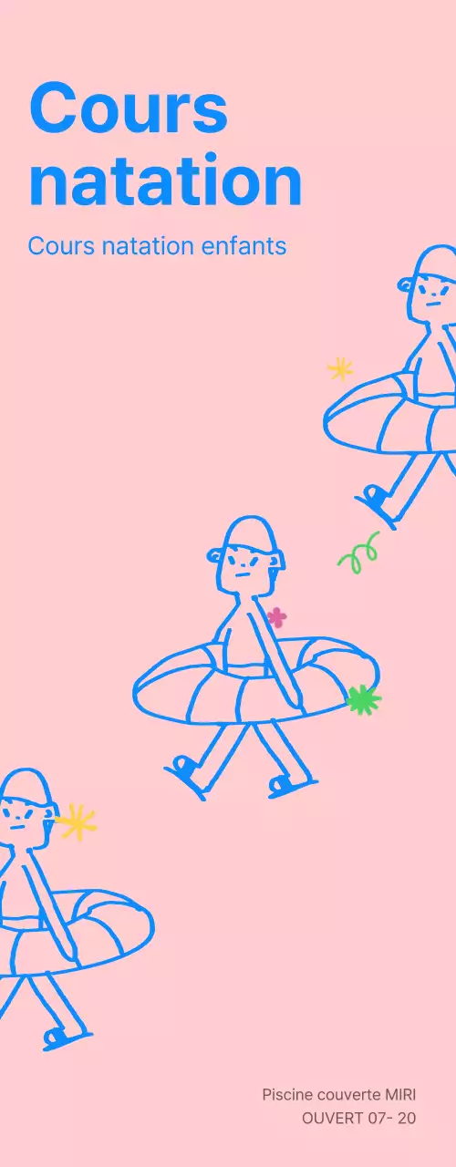 Promouvoir les centres de natation et d'éducation physique bleus et roses pour les enfants