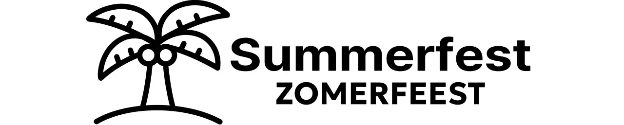 Eenvoudig zomerfestival met palmboomillustraties