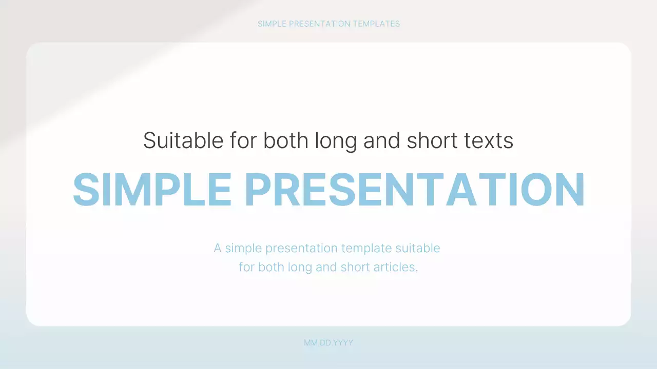 Blue Simple Template Presentation