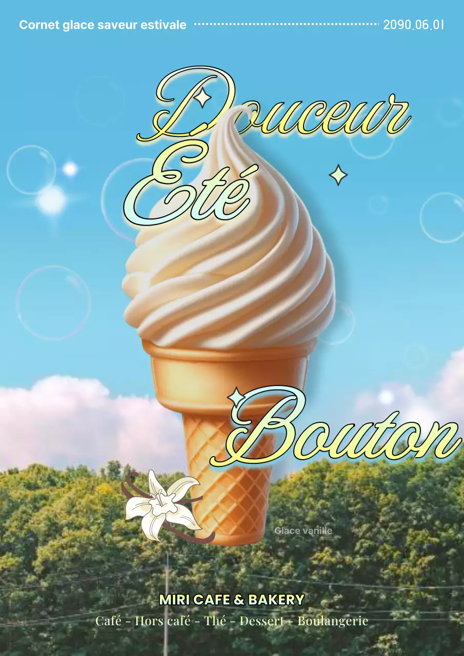 Promouvoir un menu d'été rétro en vert et bleu clair