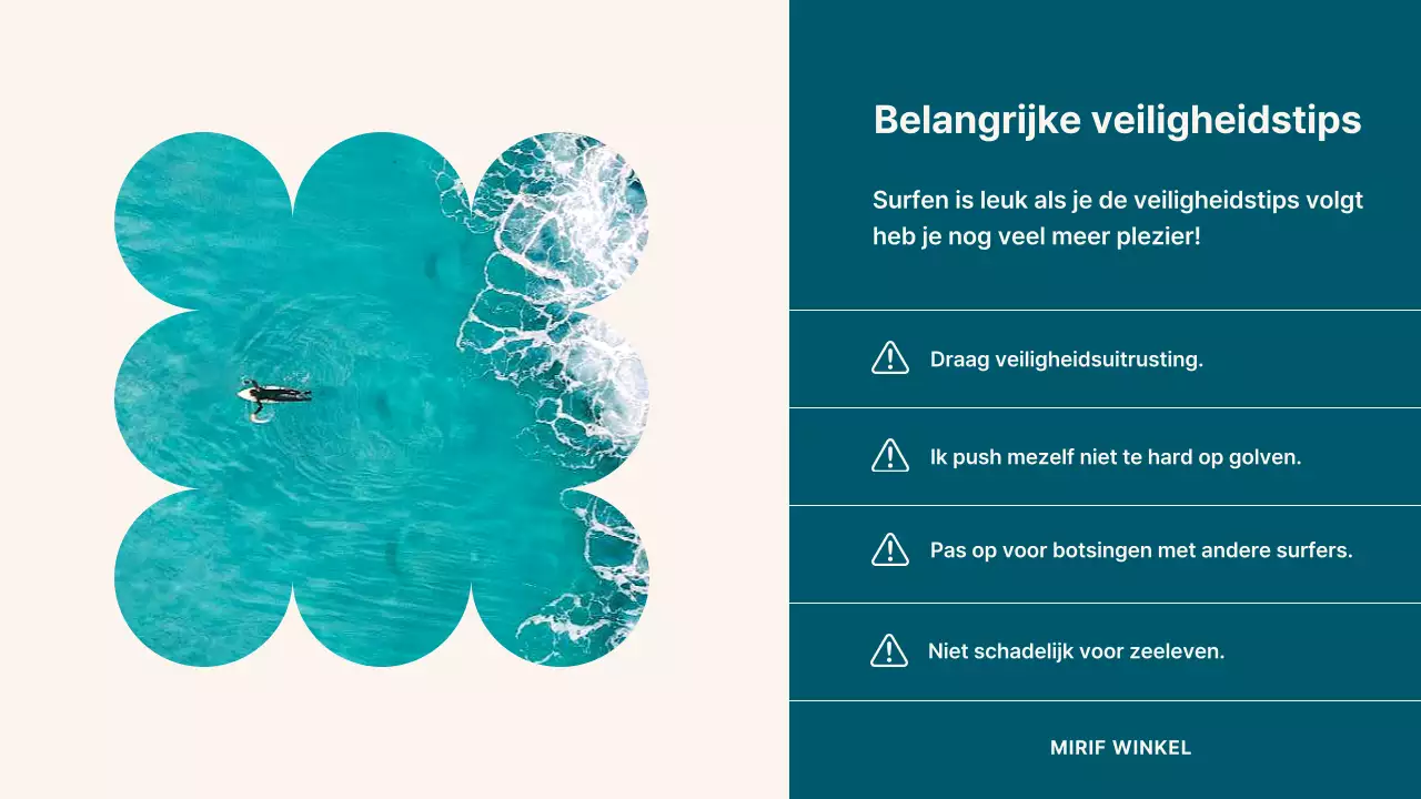 Over de trendy inrichting van de surfshop in blauw