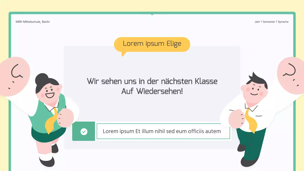Ein grünes und gelbes Buchkonzept für den Unterricht von koreanischen Redewendungen in der Mittelstufe