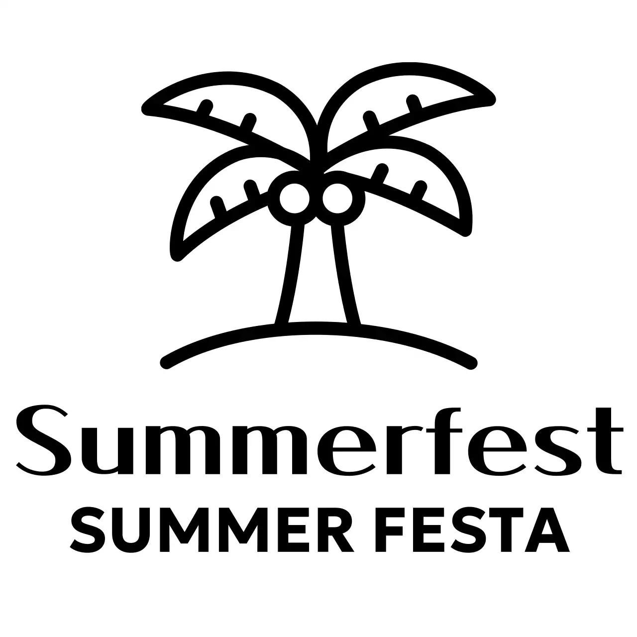 Simple summer festival with palm tree illustrations