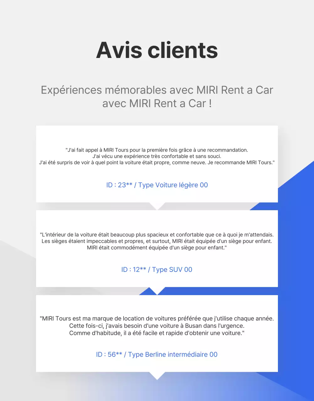 Annonce simple d'une agence de voyage pour la location d'une voiture en bleu et orange
