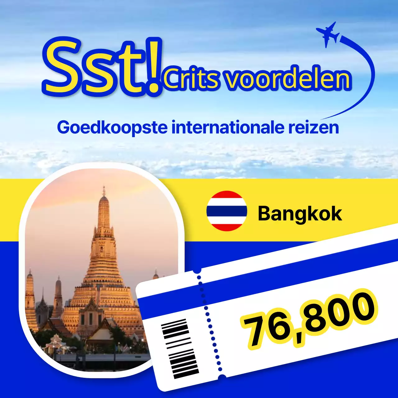 Luchtvaartdeals met blauwe markering promoten