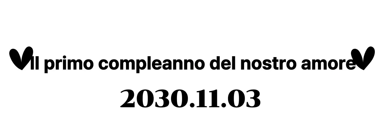 Un regalo di compleanno semplice e carino con cuori e testo serif