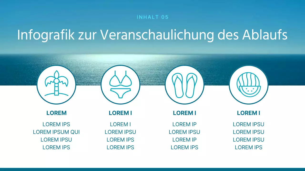 Einfache Sommer-Hintergrund-Präsentation in Mint und Weiß