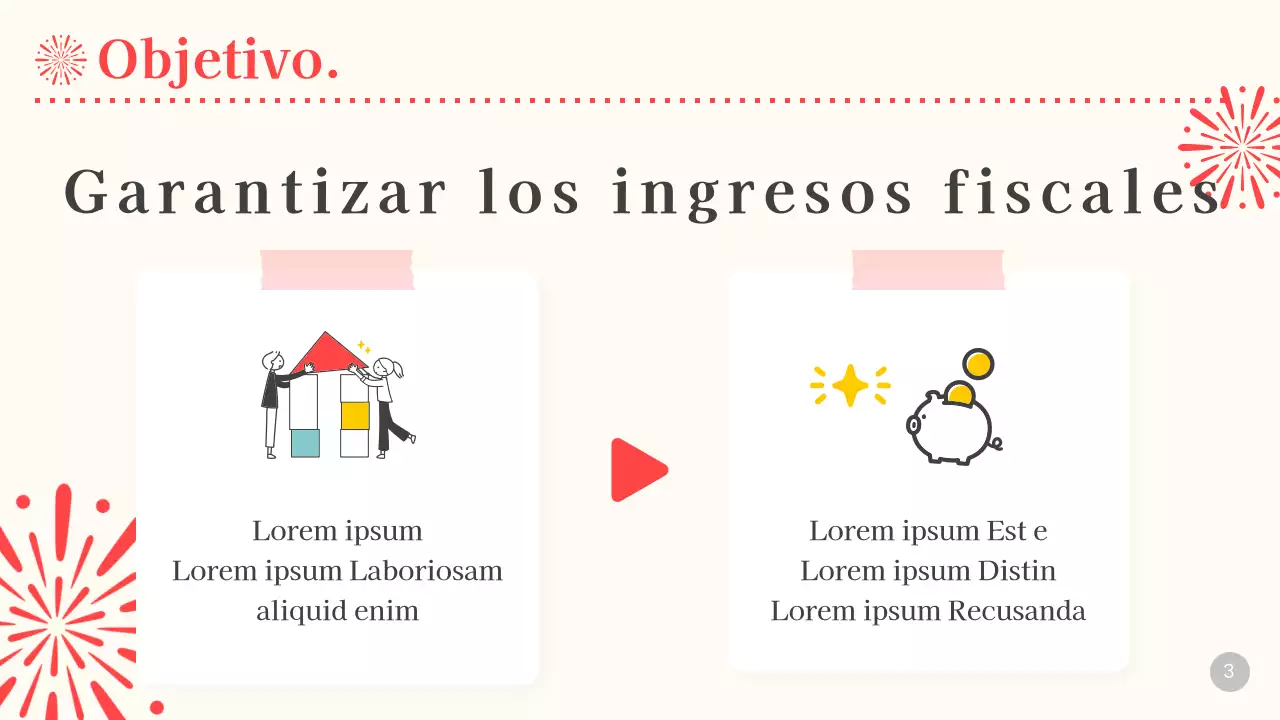 Planear un gran espectáculo de fuegos artificiales en beige y rojo