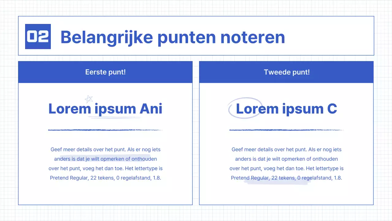 Eenvoudige handschriftelementen in blauw Lesmateriaal