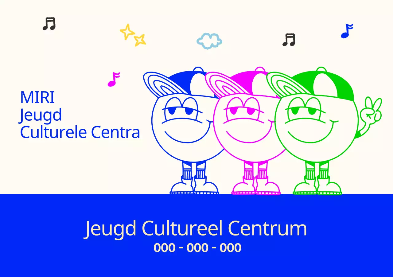 Fleurig en schattig cultureel jeugdcentrum met jeugdfiguren