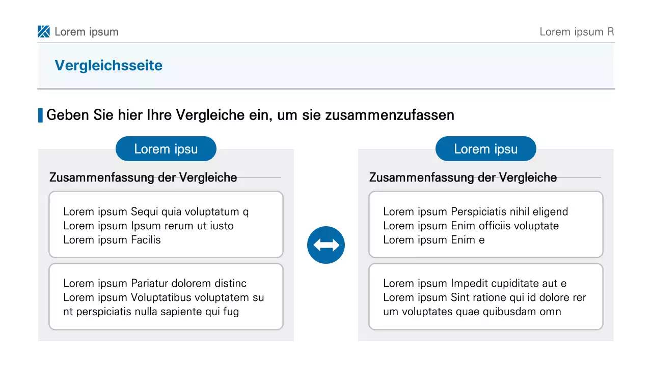 Eine einfache, blau-weiße, druckbare Berichtspräsentation