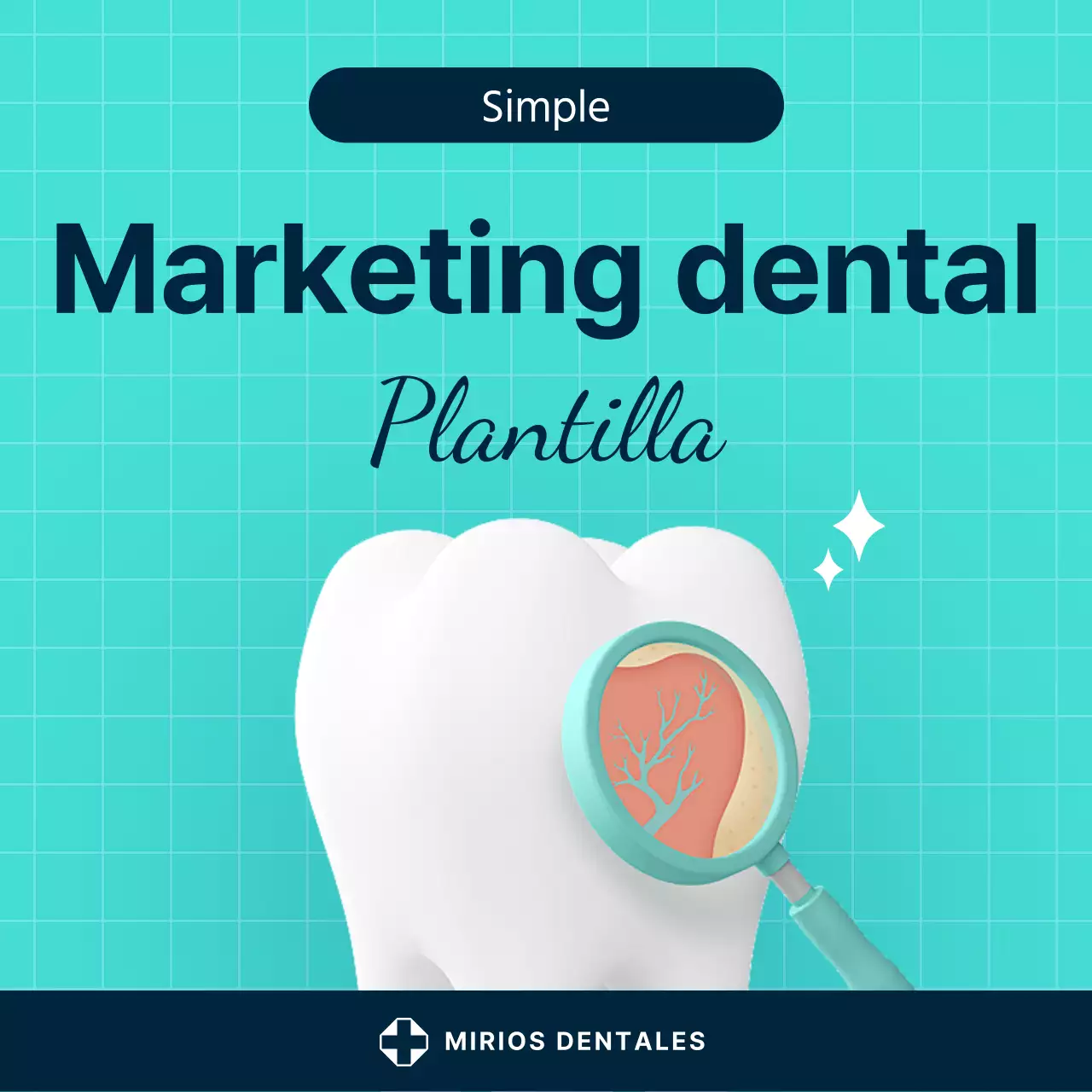 Un sencillo post promocional dental en blanco y menta