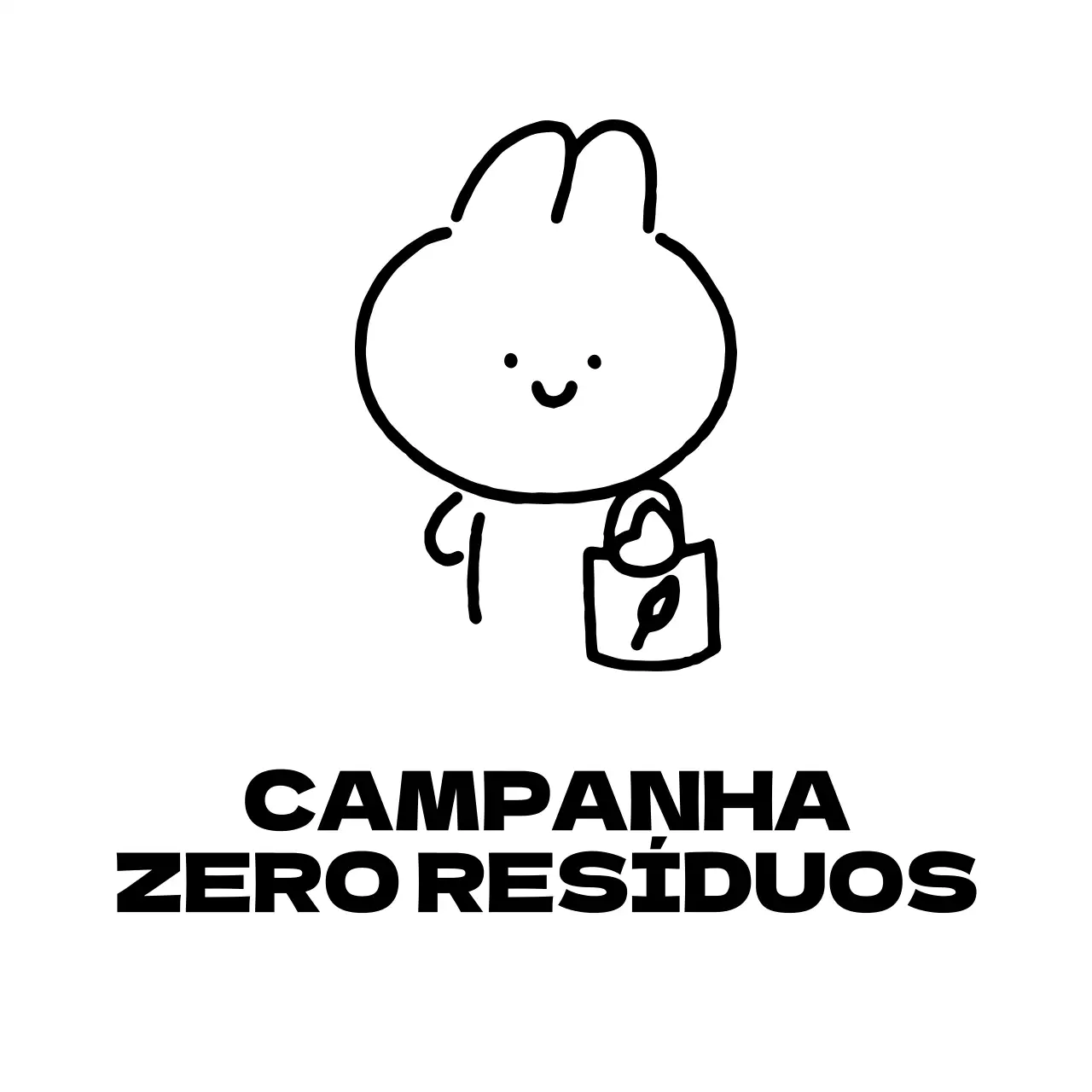 Uma campanha gira, sem desperdício, com a ilustração de um coelhinho a transportar um saco ecológico