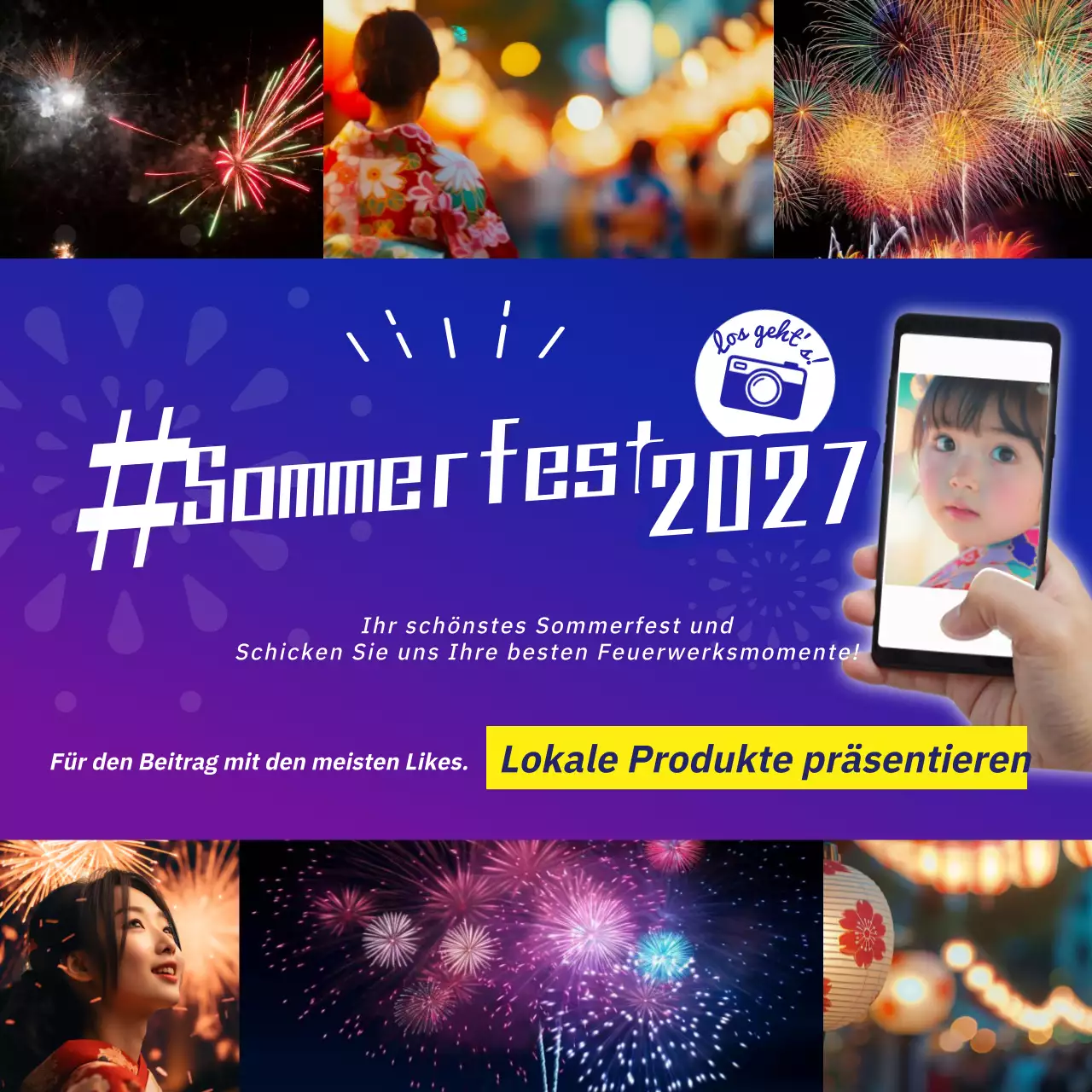 Lila und farbenfrohes Festfeuerwerk fördern