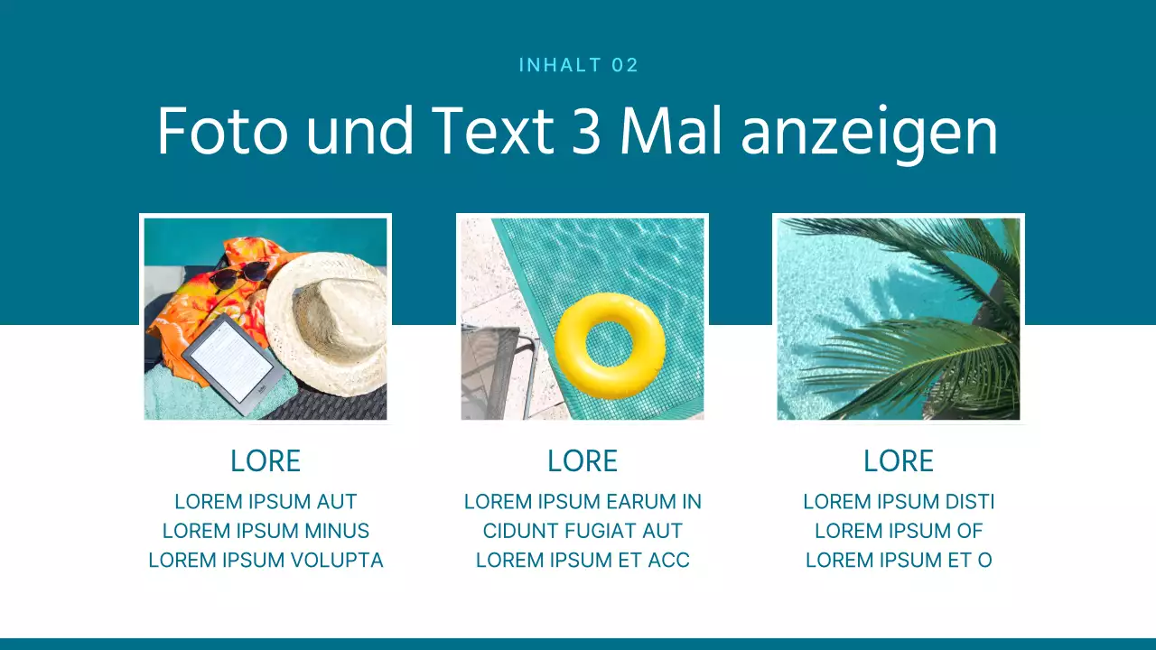 Einfache Sommer-Hintergrund-Präsentation in Mint und Weiß