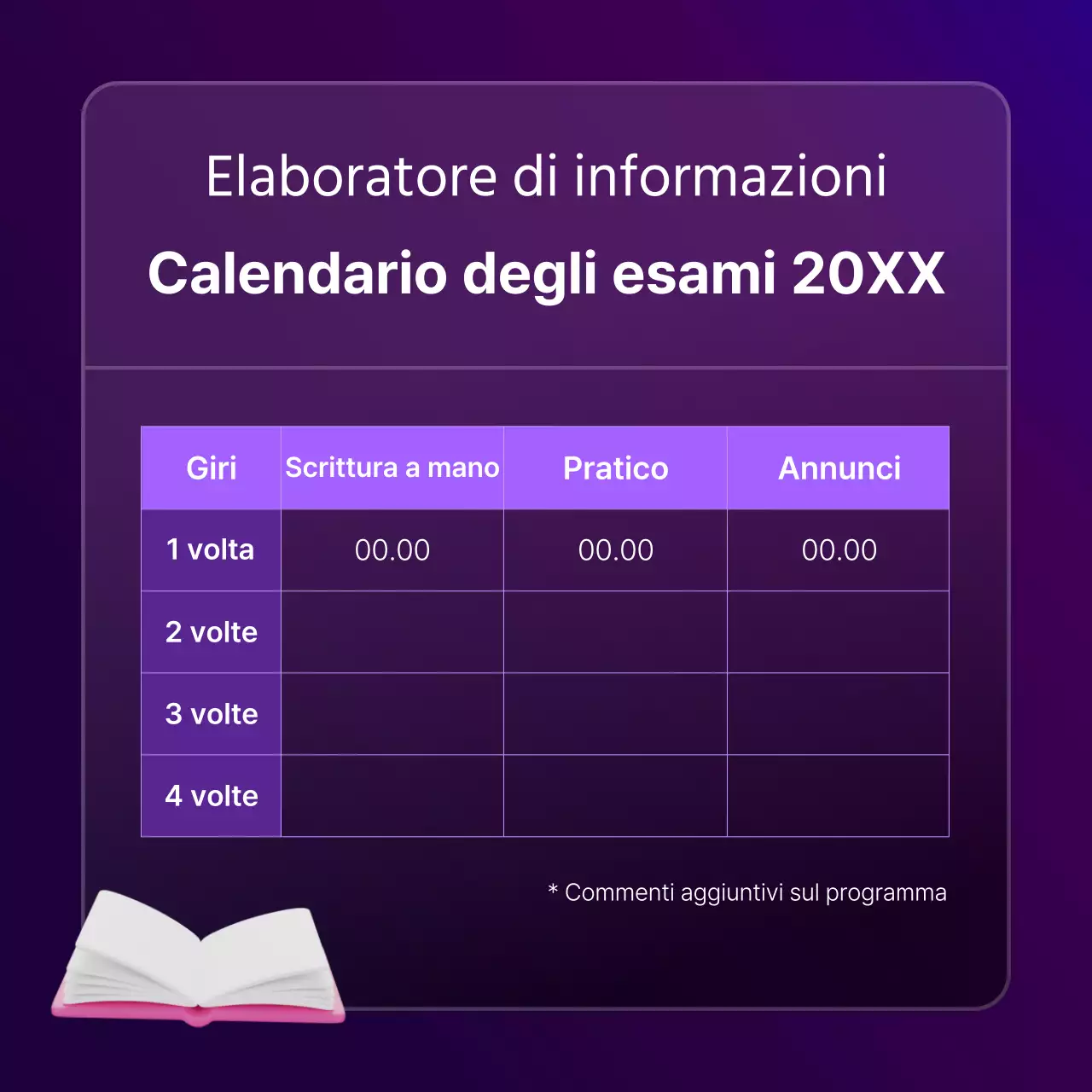 Un semplice annuncio di qualificazione viola e nero
