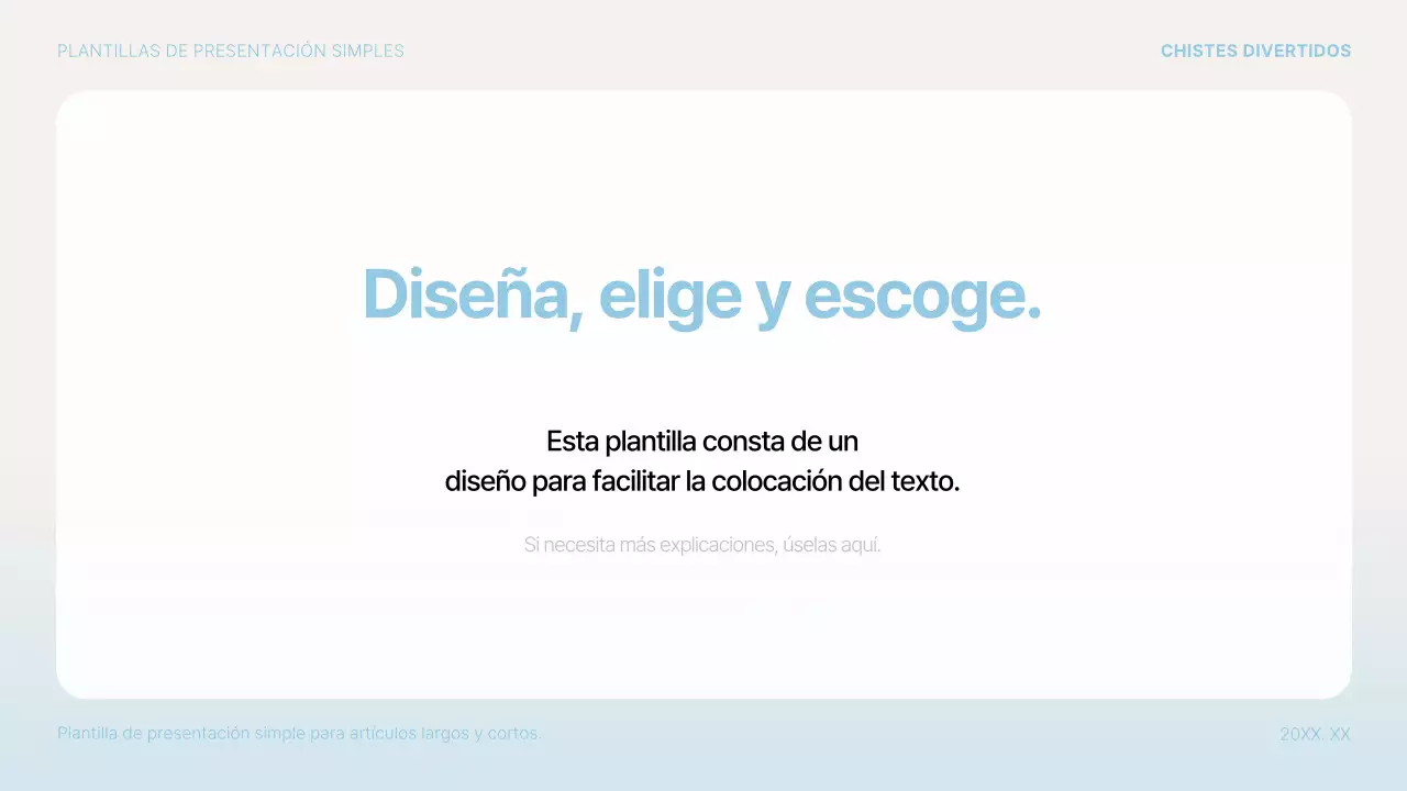 Propuesta de presentación sencilla en azul claro y blanco
