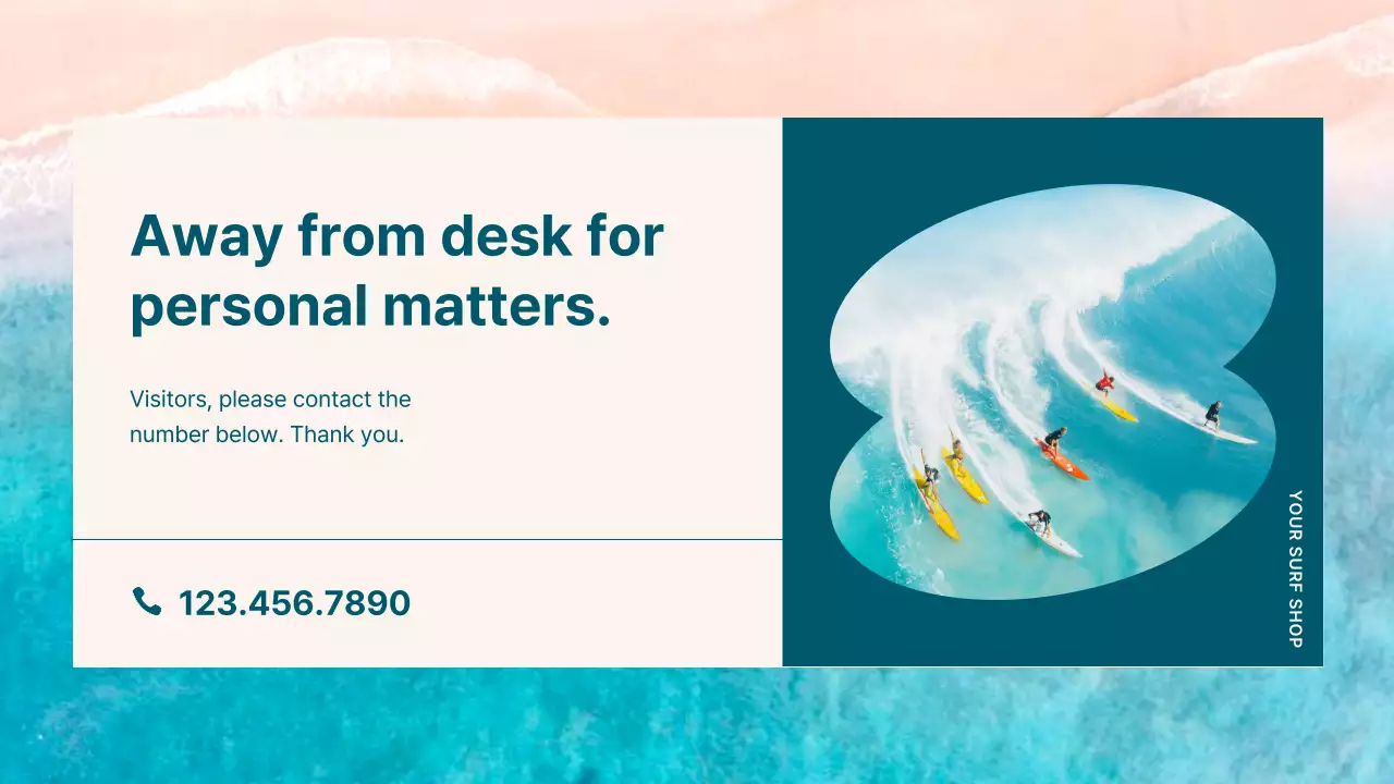 Teal Minimal Surf Notice Presentation