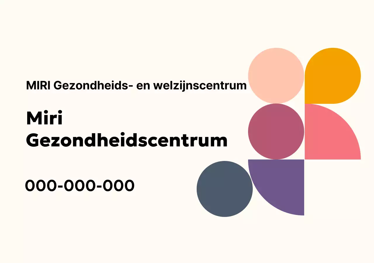 Eenvoudig gezondheids- en wellnesscentrum met kleurrijke vormen