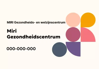 Eenvoudig gezondheids- en wellnesscentrum met kleurrijke vormen