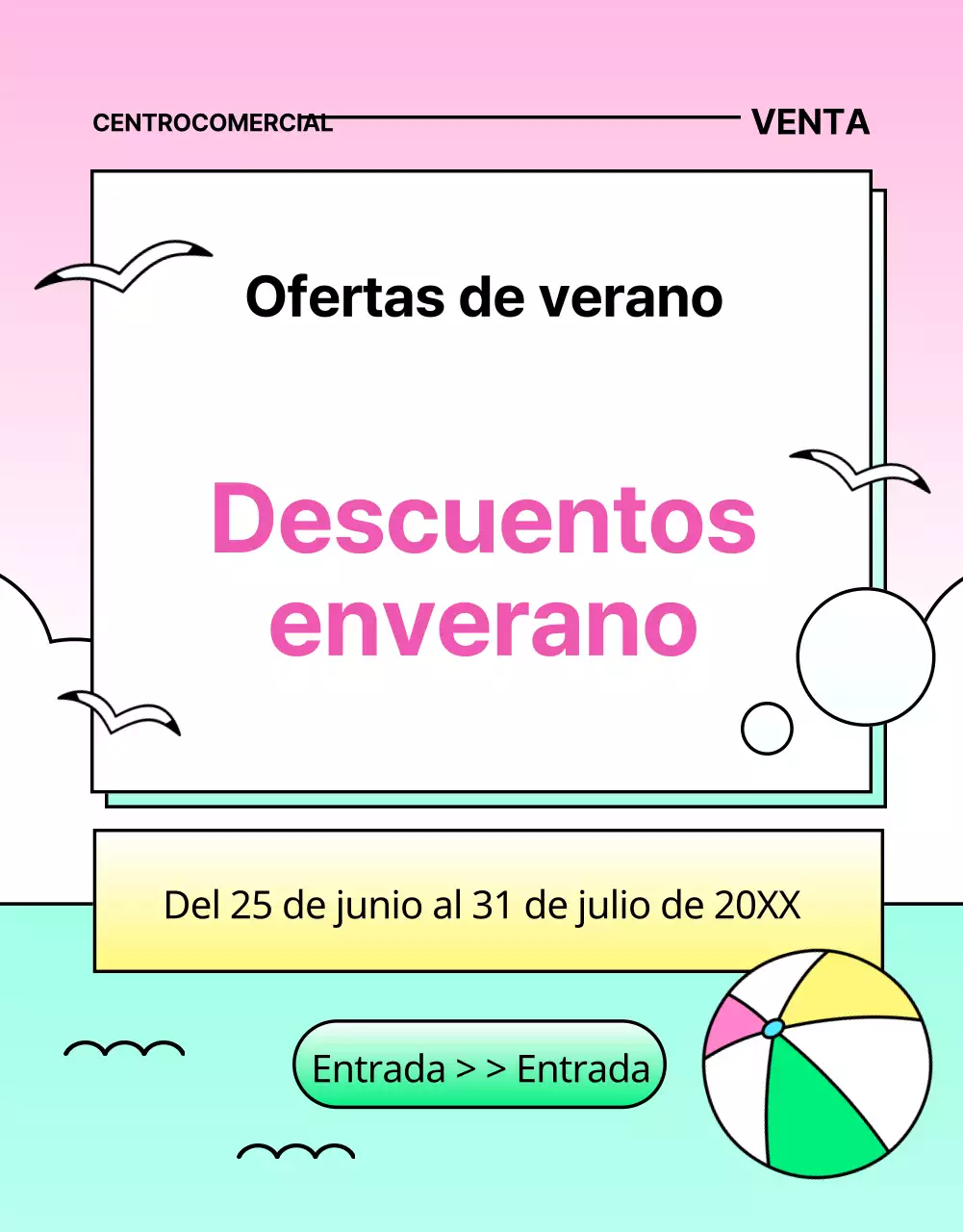 Promueve un verano tropical en azul claro y rosa