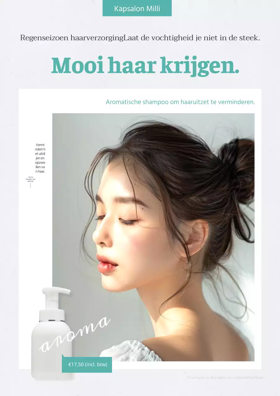 Promoot eenvoudige haarverzorgingsproducten voor het regenseizoen in groen en grijs