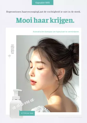 Promoot eenvoudige haarverzorgingsproducten voor het regenseizoen in groen en grijs