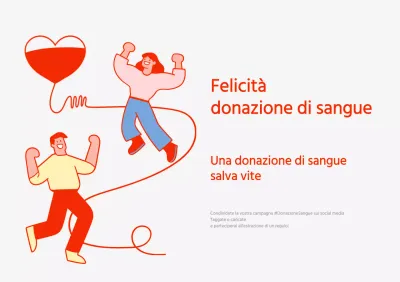 Concetto di illustrazione della donazione di sangue in rosso e grigio