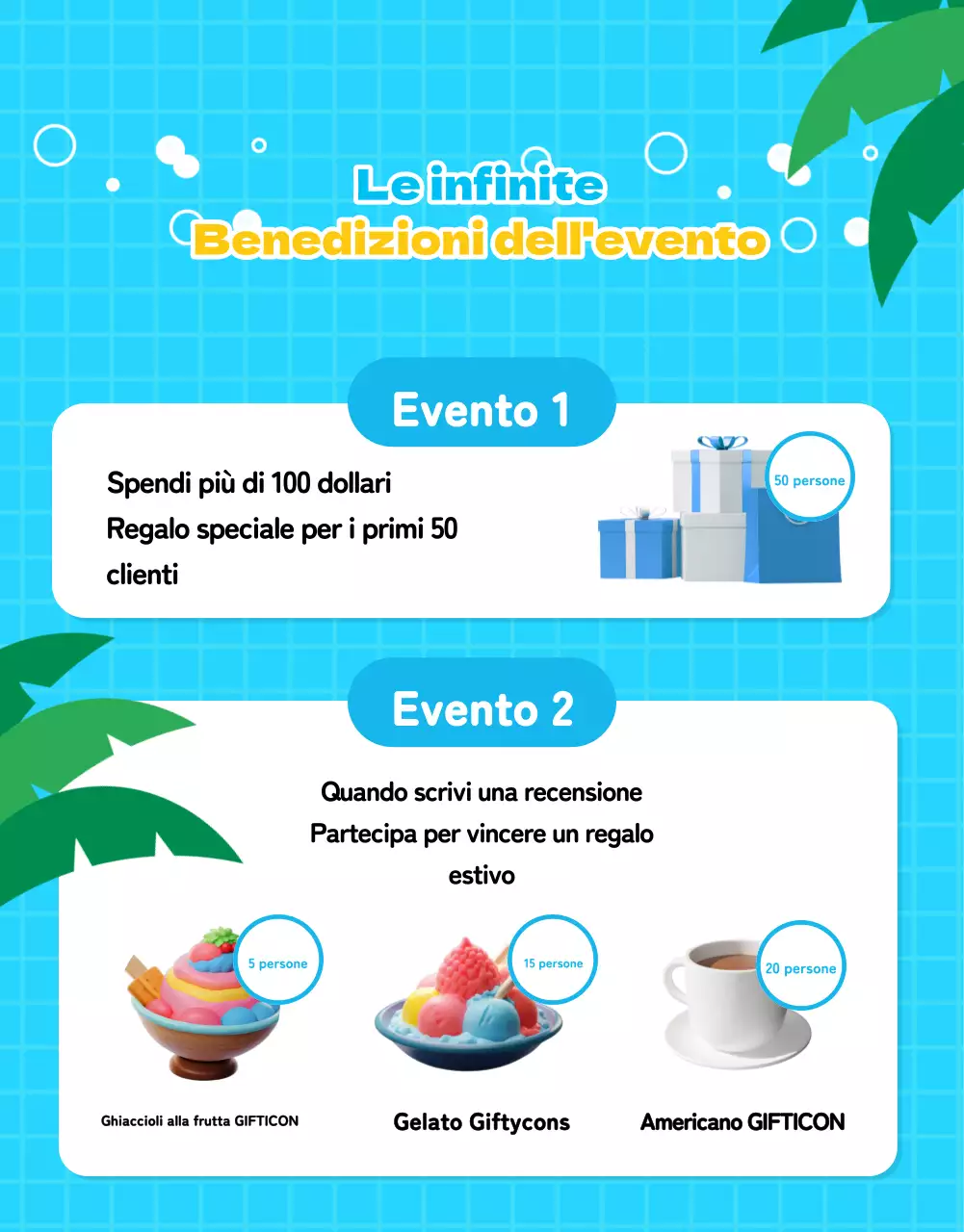 Promuovere una bella promozione estiva in azzurro