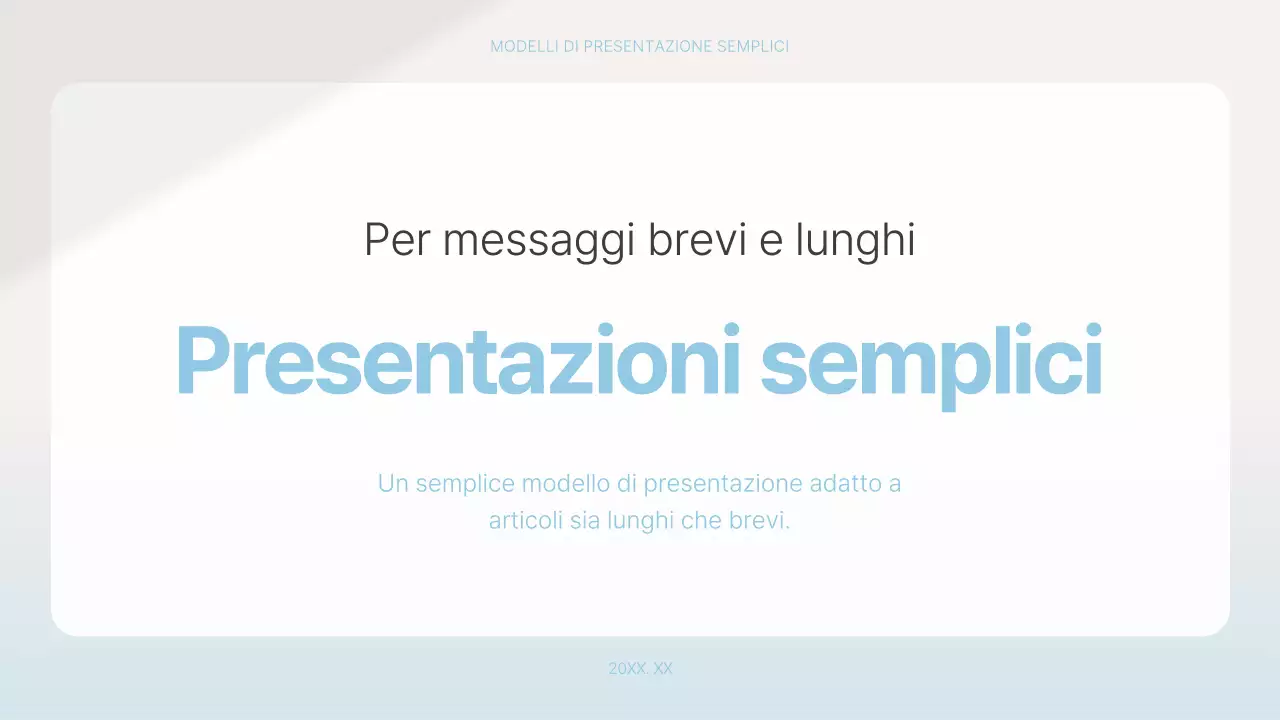 Proposta di presentazione semplice in azzurro e bianco