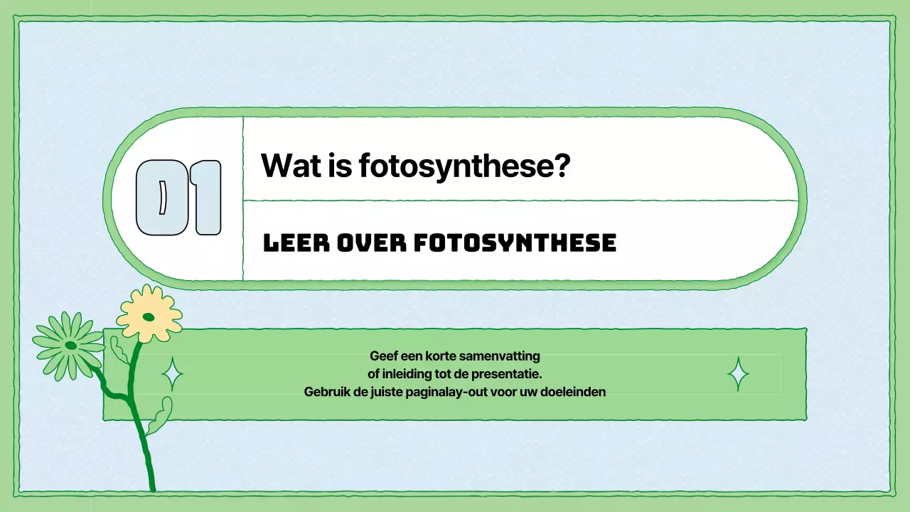 Fotosynthese leermiddelen in chartreuse en lichtblauw