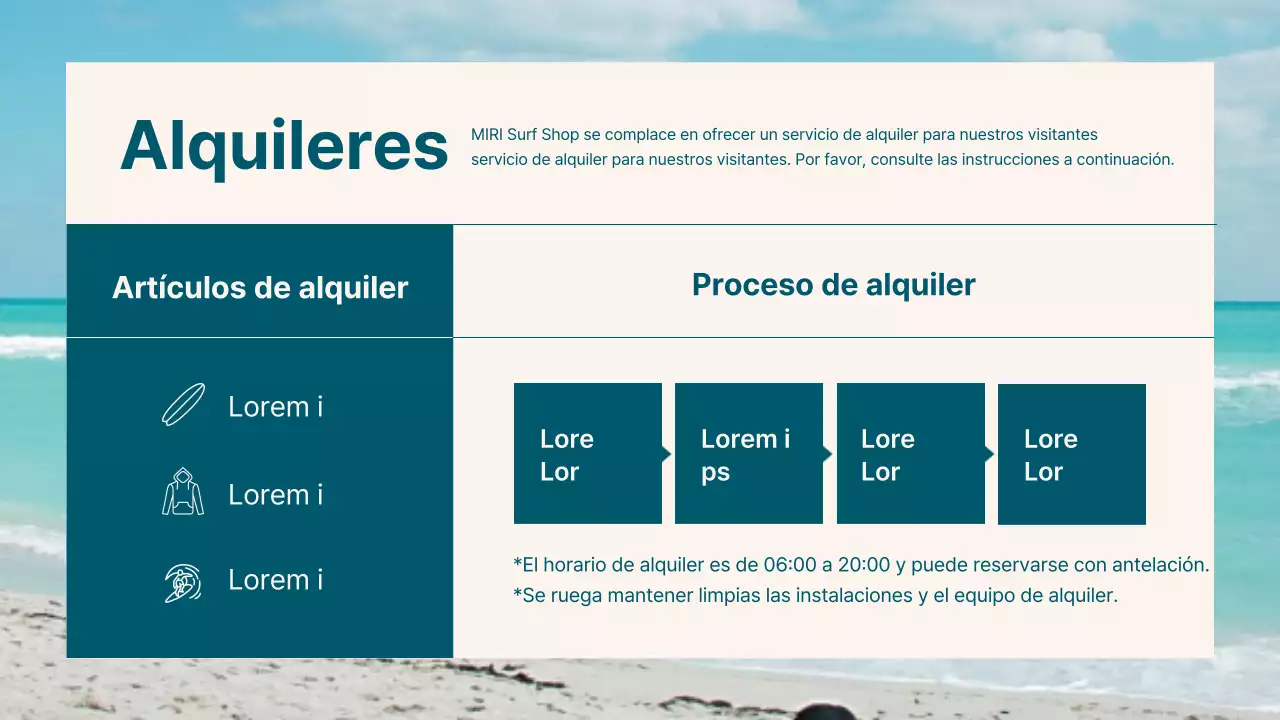 Sobre el moderno diseño de la tienda de surf en azul