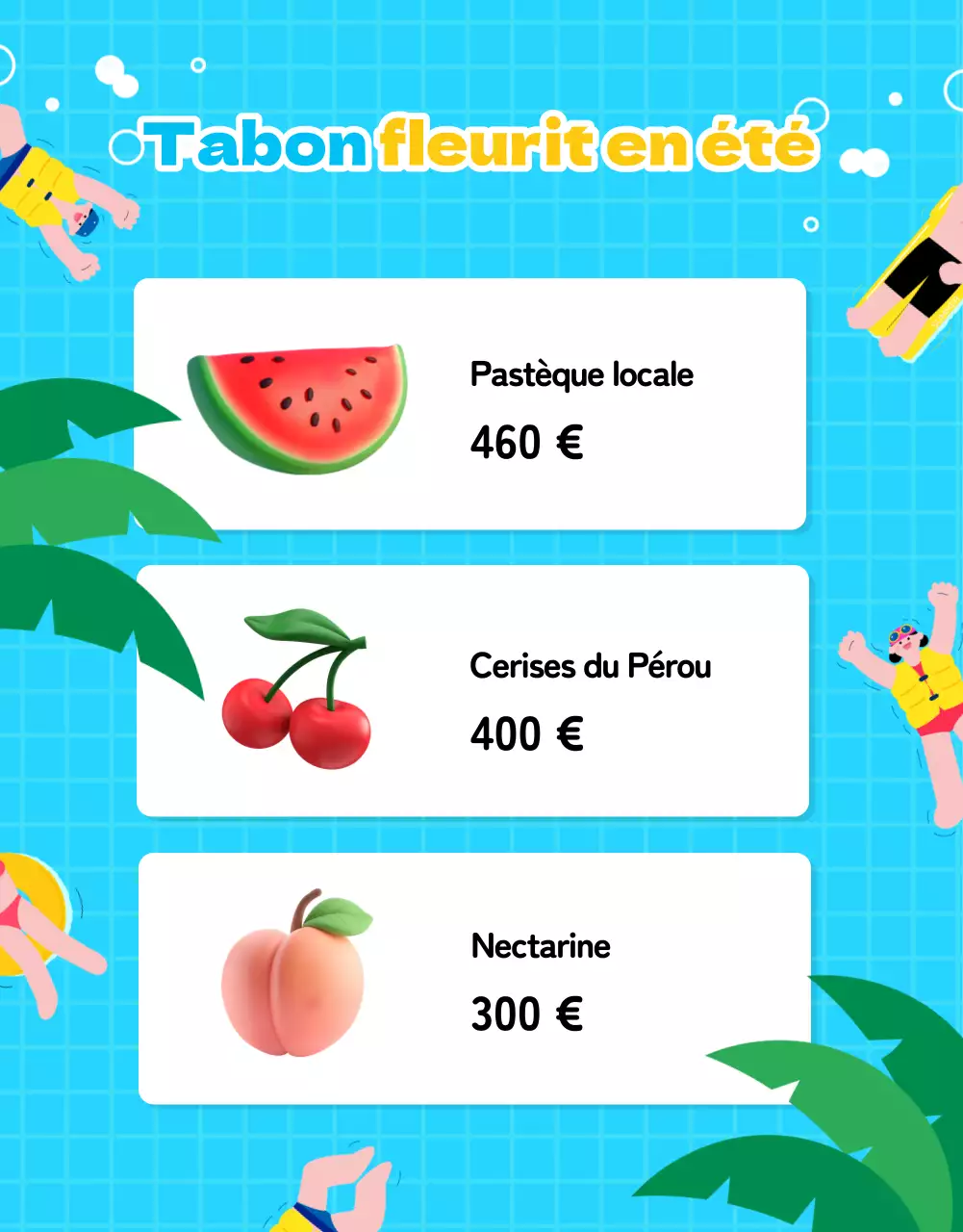 Faire une jolie promotion d'été en bleu clair