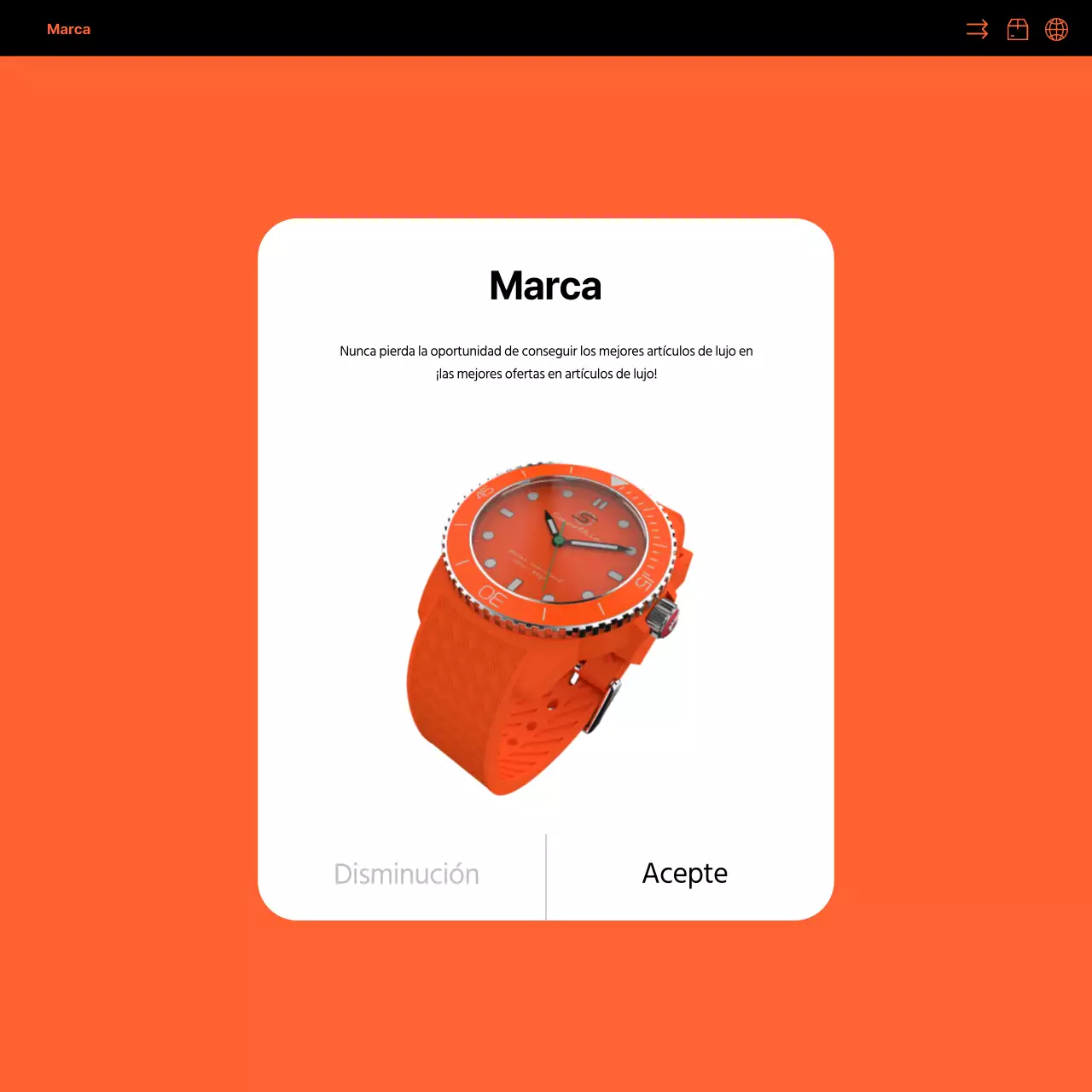 Sencilla promoción en redes sociales de la venta directa al exterior en naranja y negro