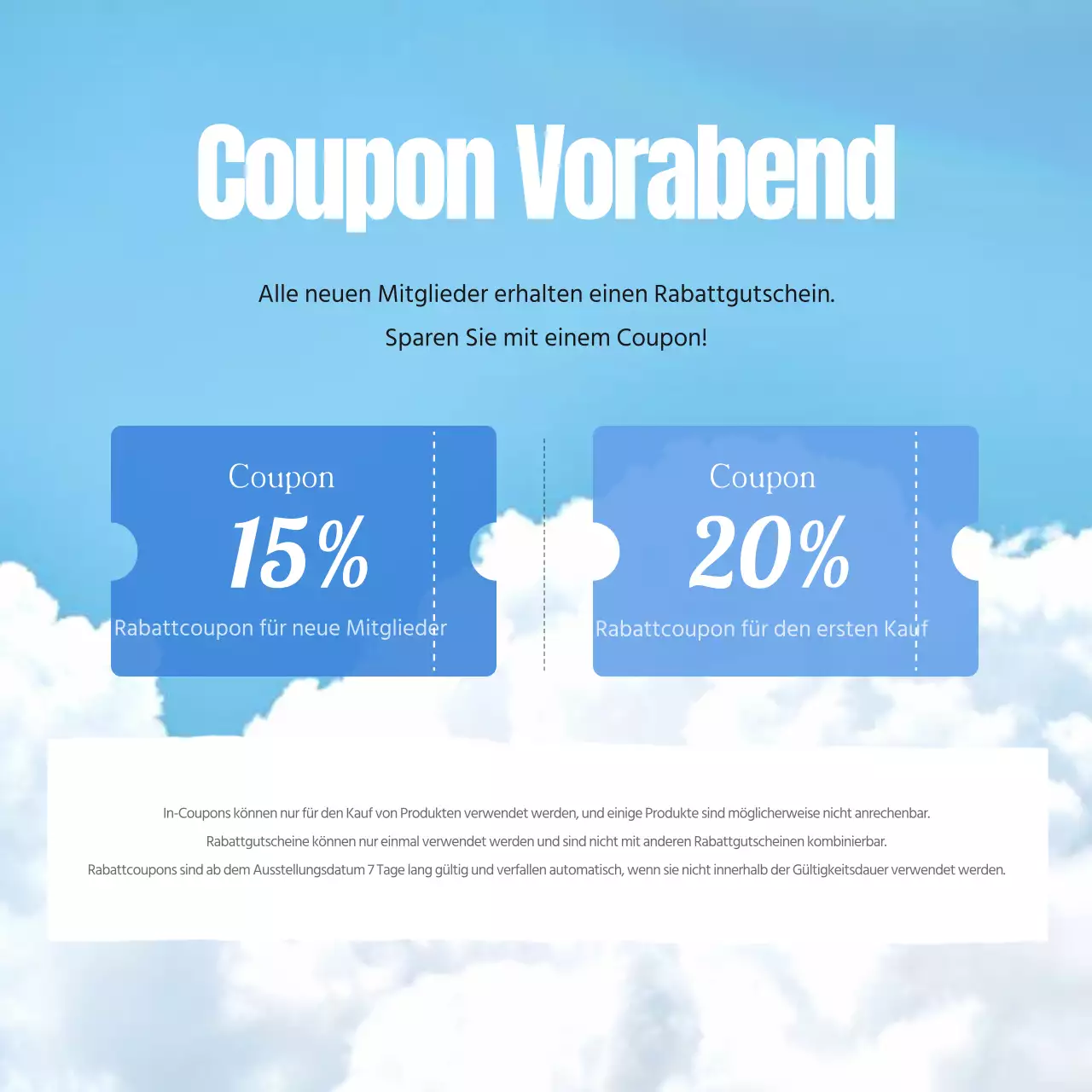 Einfaches Sommer-Markenmarketing in Blau