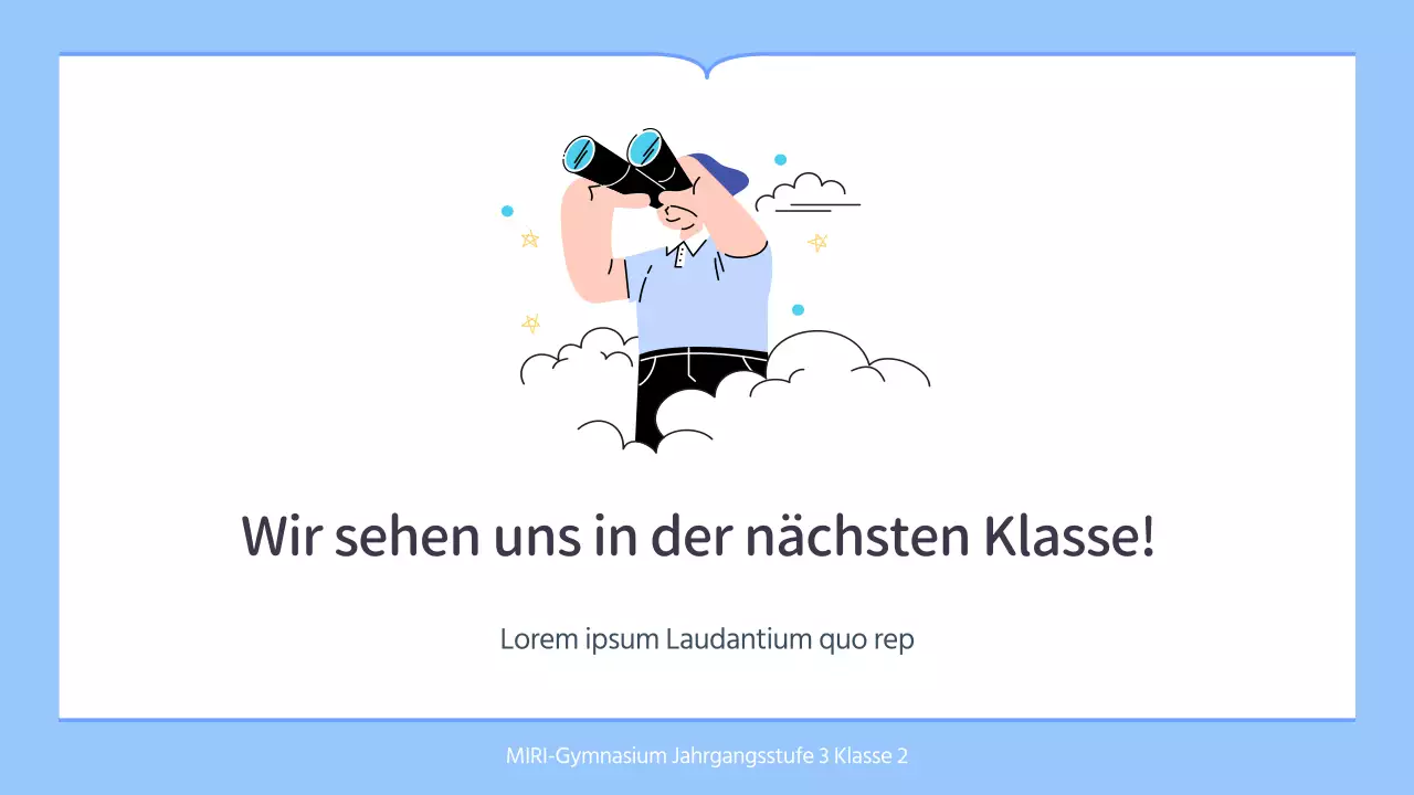 Einfacher Unterrichtsplan für Lehrer in Blau und Weiß