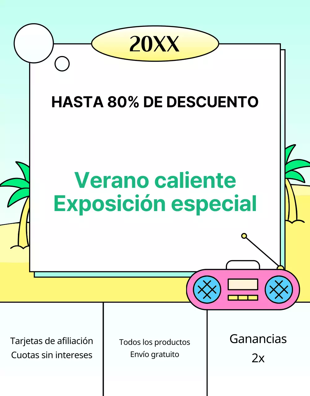 Promueve un verano tropical en azul claro y rosa