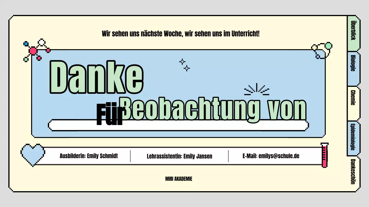 Niedlicher Unterrichtsplan für die Grundschule in Hellblau und Hellgrün