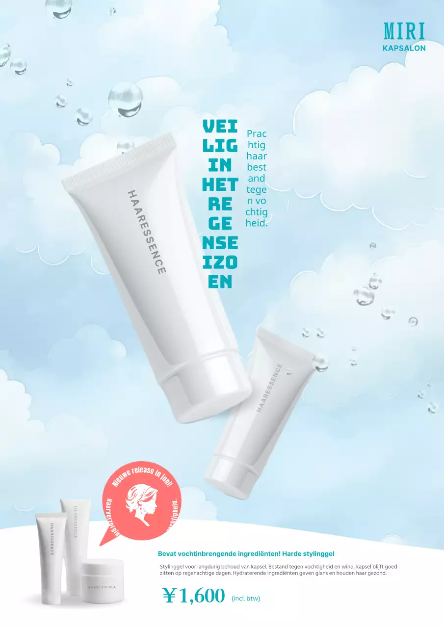 Promoot je mooie haarverzorgingsproducten voor het regenseizoen in hemelsblauw