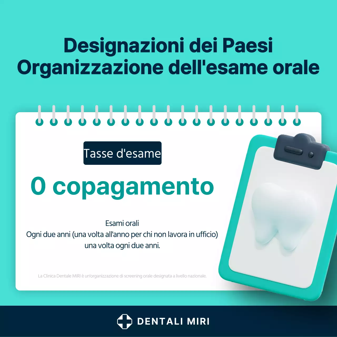 Un semplice post promozionale dentale bianco e menta