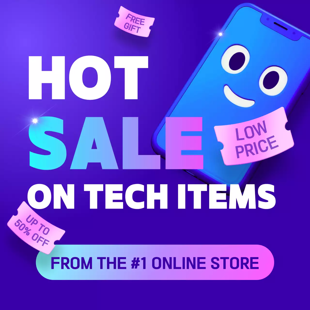 Purple Trendy Tech Promotion Social Media Post