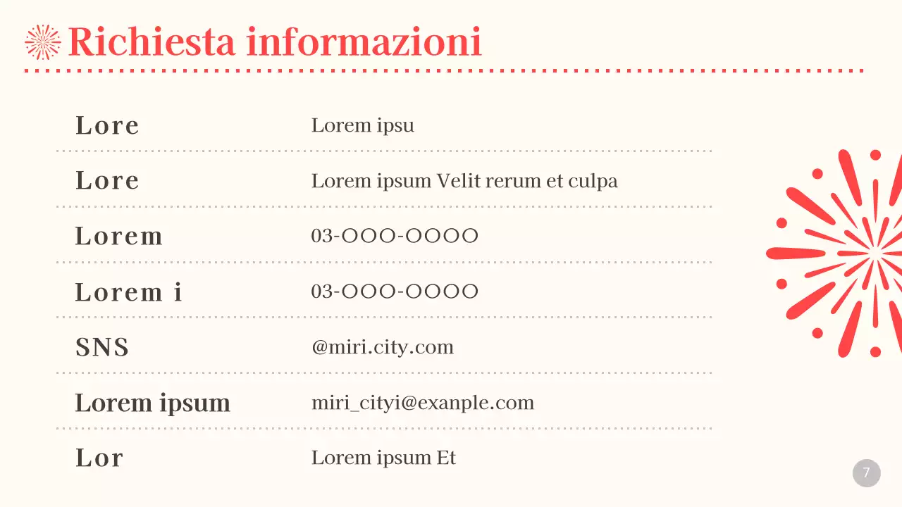 Pianificazione di una festa di fuochi d'artificio beige e rossi