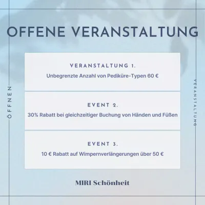 Werbung für ein luxuriöses Kosmetikgeschäft in Hellblau