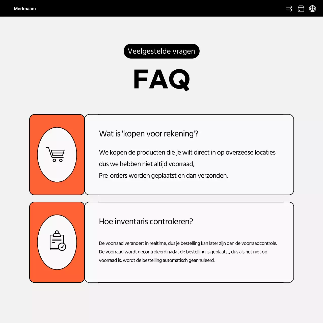 Eenvoudige oranje en zwarte overzeese directe verkoop social media promotie