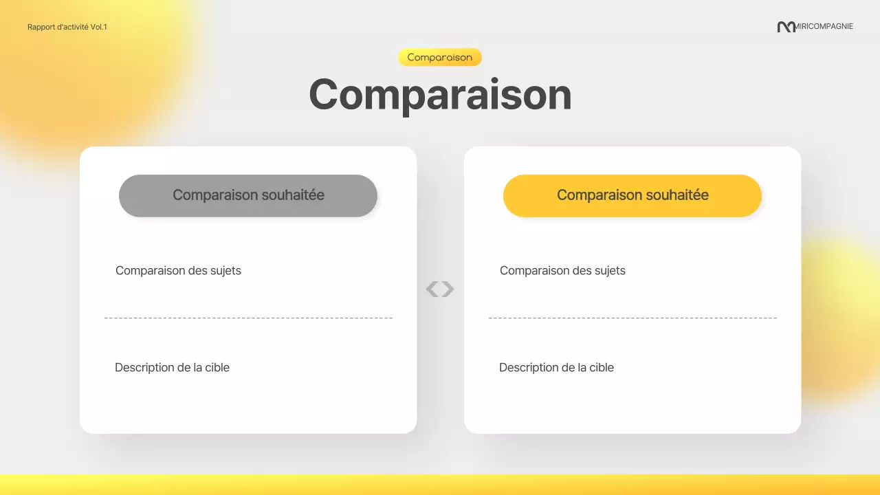 Un rapport d'entreprise moderne en jaune et gris