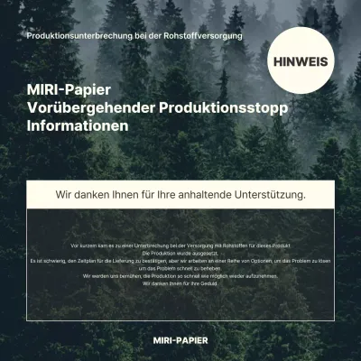 Mitteilung über die Einstellung der Produktion von natürlich aussehenden Rohstoffen in Grün und Elfenbein