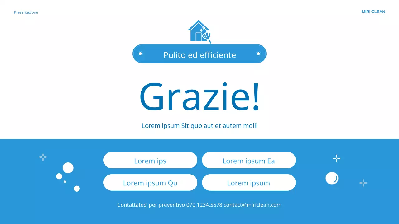 Presentazione dell'agenzia di pulizie Blue's lovely